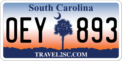 SC license plate OEY893