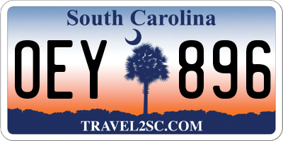 SC license plate OEY896