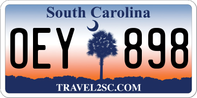 SC license plate OEY898