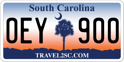 SC license plate OEY900