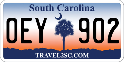 SC license plate OEY902