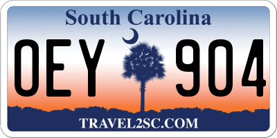 SC license plate OEY904