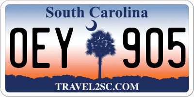 SC license plate OEY905