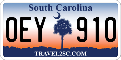 SC license plate OEY910