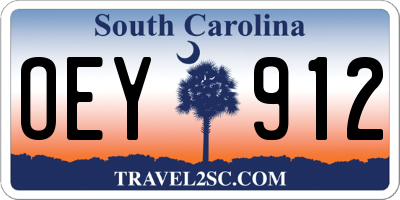 SC license plate OEY912