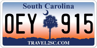 SC license plate OEY915