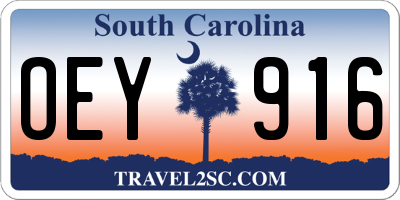 SC license plate OEY916