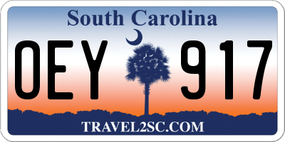 SC license plate OEY917