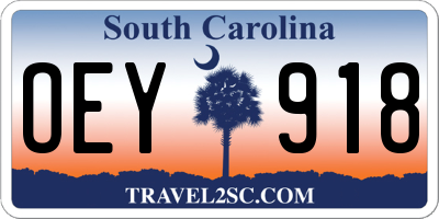 SC license plate OEY918