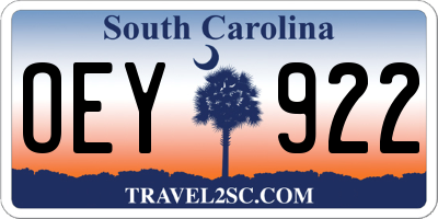 SC license plate OEY922