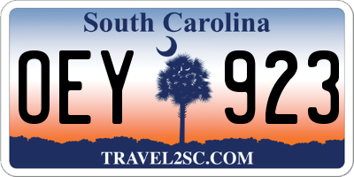 SC license plate OEY923
