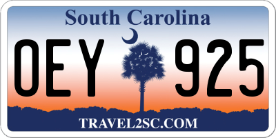 SC license plate OEY925