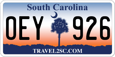 SC license plate OEY926