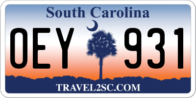 SC license plate OEY931