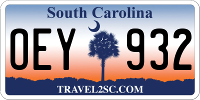SC license plate OEY932