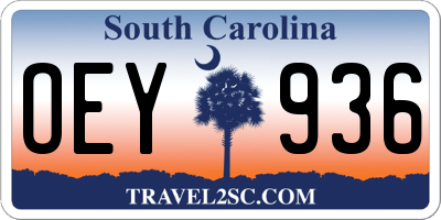 SC license plate OEY936