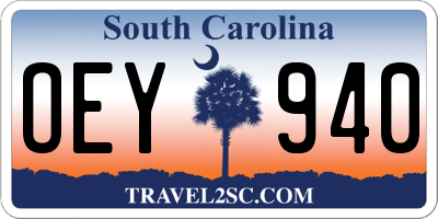 SC license plate OEY940