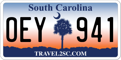 SC license plate OEY941