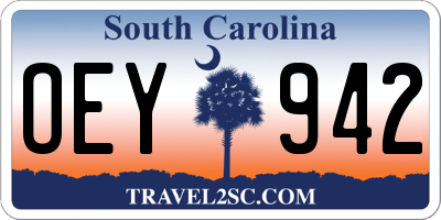SC license plate OEY942