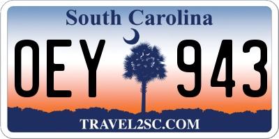 SC license plate OEY943