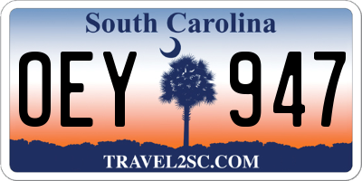 SC license plate OEY947