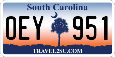 SC license plate OEY951