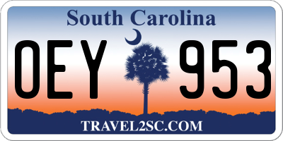 SC license plate OEY953