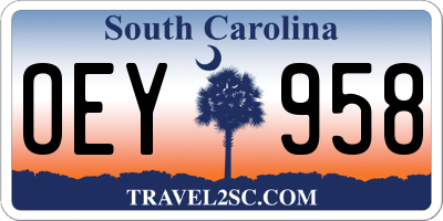 SC license plate OEY958