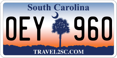 SC license plate OEY960