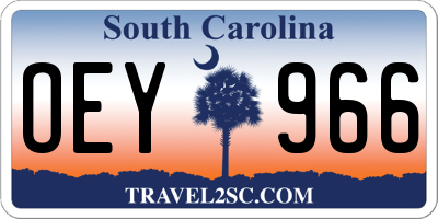 SC license plate OEY966