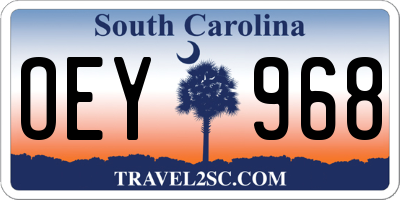 SC license plate OEY968