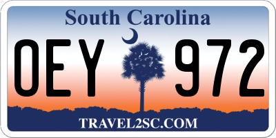 SC license plate OEY972