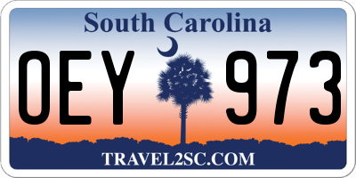 SC license plate OEY973