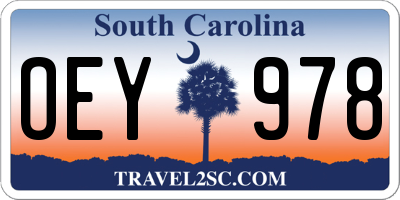 SC license plate OEY978