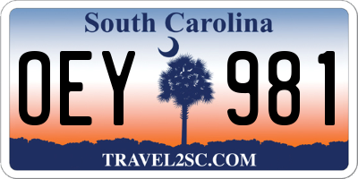 SC license plate OEY981