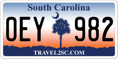 SC license plate OEY982