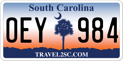 SC license plate OEY984