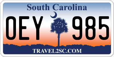 SC license plate OEY985