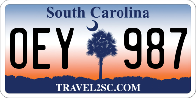 SC license plate OEY987
