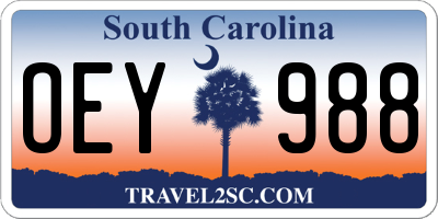 SC license plate OEY988