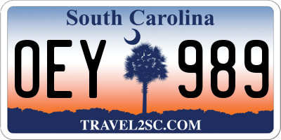 SC license plate OEY989