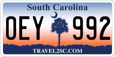 SC license plate OEY992