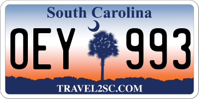 SC license plate OEY993