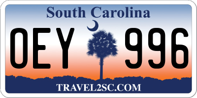 SC license plate OEY996