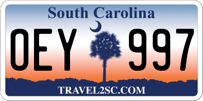 SC license plate OEY997