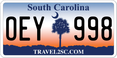 SC license plate OEY998