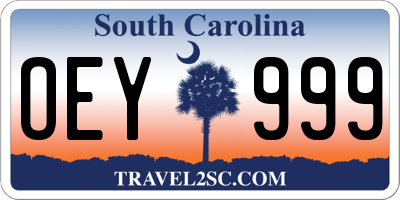 SC license plate OEY999