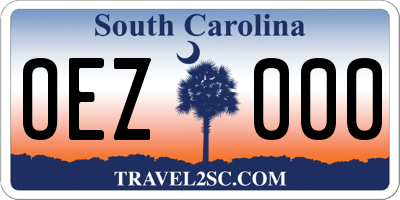SC license plate OEZ000