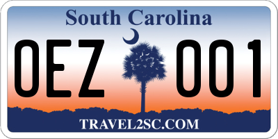 SC license plate OEZ001