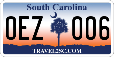SC license plate OEZ006